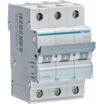 Hager MBN325E MCB 6kA, Līkne B, 25A, 3-polu