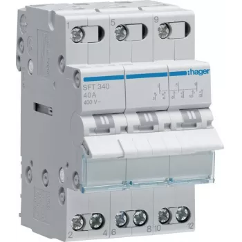 Hager SFT340 Modulārais pārslēdzējs I-0-II 3P 40A 400V AC