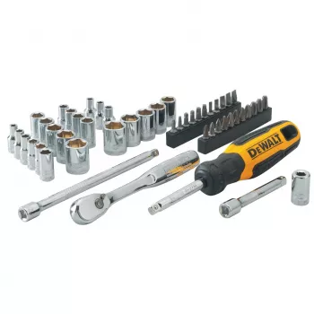 DEWALT DWMT81610-0 10-daļīgs 1/4 collas piedziņas metrisko uzgriežņu atslēgu komplekts (4-13mm) ar uzgriežņu sliedi