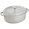 STAUB LA COCOTTE Čuguna Katls Ovāls 3.2 L, Trifeļu Pelēks