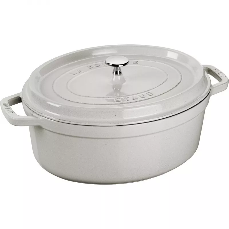 STAUB LA COCOTTE Čuguna Katls Ovāls 3.2 L, Trifeļu Pelēks