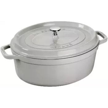 STAUB LA COCOTTE Čuguna Katls Ovāls 3.2 L, Trifeļu Pelēks