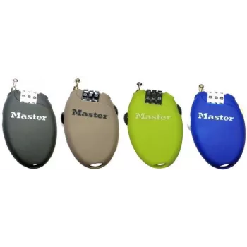 Master Lock 4603EURD kombinācijas kabeļslēdzene ar ievelkamu kabeli, melna