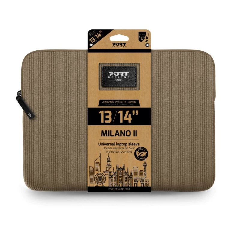 PORT DESIGNS MILANO II ECO Sleeve 13/14 collu klēpjdatoram, brūns