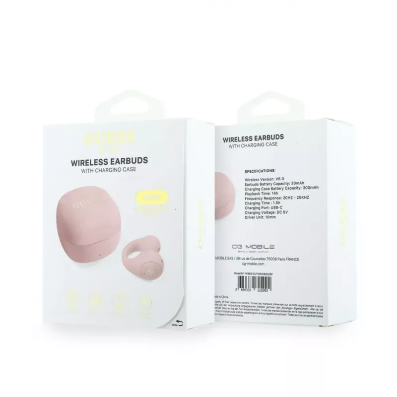 GUESS Mini Classic Open-Ear Wireless Headphones Pink