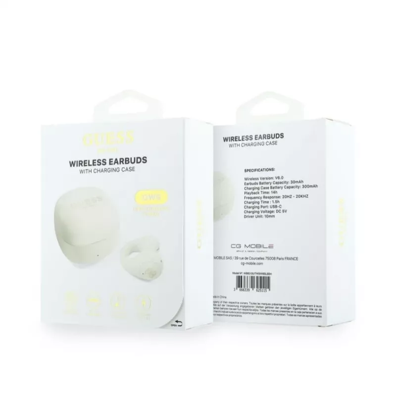 GUESS Mini Classic Open-Ear True Wireless Earbuds - White
