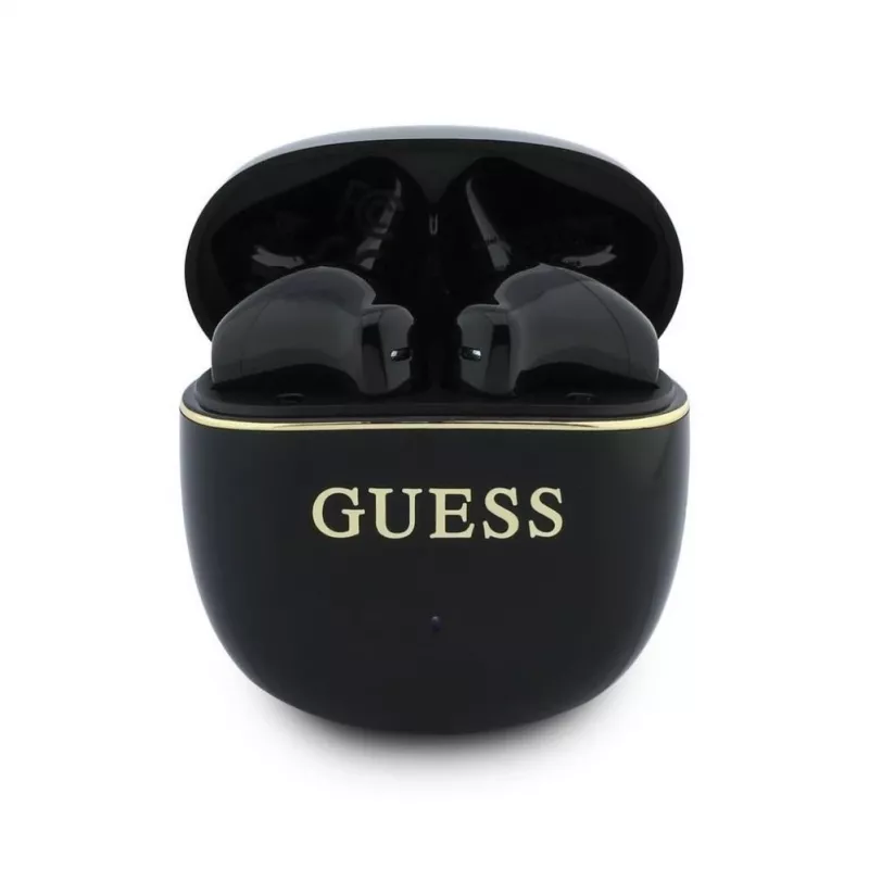 GUESS Glossy Gold Line Classic TWS Earbuds Black