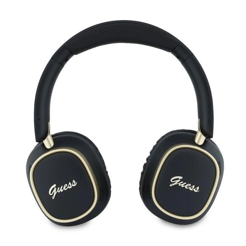 Guess Bluetooth Over-Ear Headphones ENC Rectangle Metal Script Black