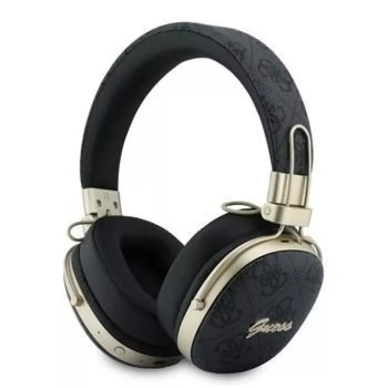 Guess Over-Ear Bluetooth austiņas ar ENC, Metal 4G Script Logo, Melna