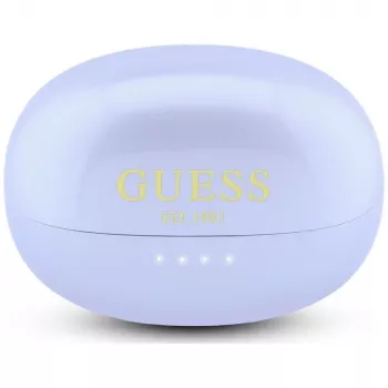 GUESS Open-Ear Wireless Headphones Metallic Finish Electroplated Parts Classic Logo Purple