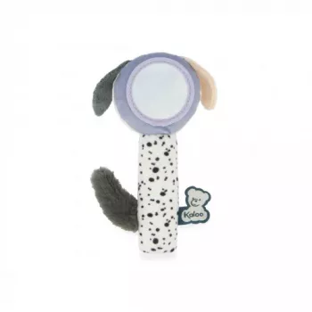 Kaloo Stimuli Soft Rattle Toy with Safe Mirror - Puppy Dog