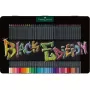 FABER-CASTELL Black Edition krāsainie zīmuļi - dažādas spilgtas krāsas (36 iepakojums)