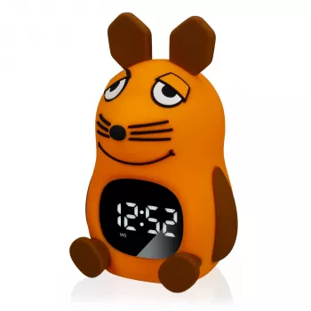 DieMaus modinātājpulkstenis bērniem ar naktsgaismu - analogais kvarcs, silta balta naktsgaisma, daudzkrāsains (zils/oranžs)