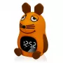 DieMaus modinātājpulkstenis bērniem ar naktsgaismu - analogais kvarcs, silta balta naktsgaisma, daudzkrāsains (zils/oranžs)