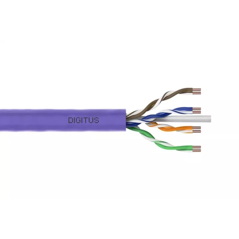 DIGITUS Cat.6 U/UTP B2ca instalācijas kabelis, AWG23/1, LSOH, 500m, violets, ruļļos