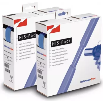 HellermannTyton HIS-PACK-19.1/9.5-PO-X-BU Siltum saraušanās caurule zila 19.1mm x 9.5mm x 5m dozēšanas kastē