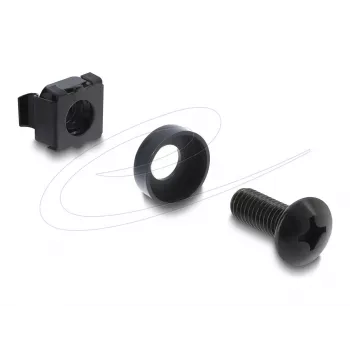 DELOCK Rack Mounting Set for 10 inch and 19 inch 100 Pieces Black