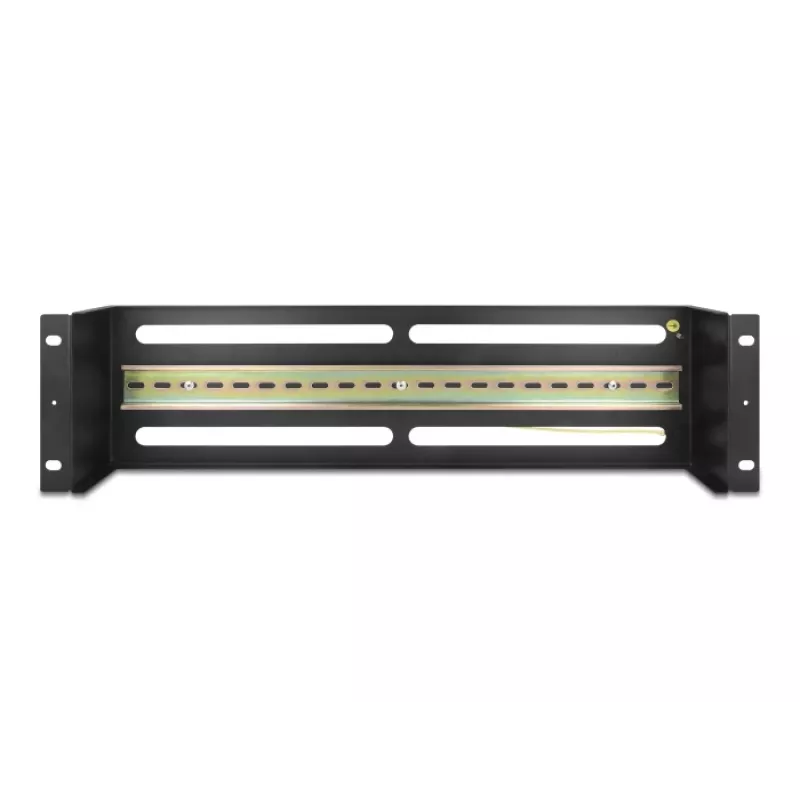 DELOCK 19 inch Circuit Breaker Distribution Panel ar vāku un DIN sliedi, ieskaitot 2x kabeļu atslogošanas sliedes, 3U, tērauds melns