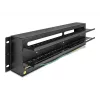 DELOCK 19 inch Circuit Breaker Distribution Panel ar vāku un DIN sliedi, ieskaitot 2x kabeļu atslogošanas sliedes, 3U, tērauds melns