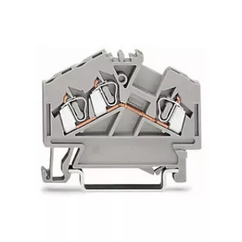 WAGO 280-641 Caurvadošs spaiļu bloks, 2-vadītāju, 2,5 mm², pelēks