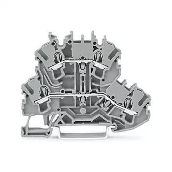 WAGO 2002-2201 TOPJOB S 2-vadu caurplūdes spaiļu bloks, 2,5 mm², 500 V, pelēks