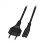 EFB Elektronik strāvas kabelis, Euro spraudnis uz C7 180 grādi, 2 m, melns