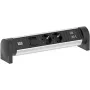 Bachmann 708.001 CYCLE Desk Power Strip 2x Schuko CEE7/3 with Switch, 2m Cable, Aluminum/Black