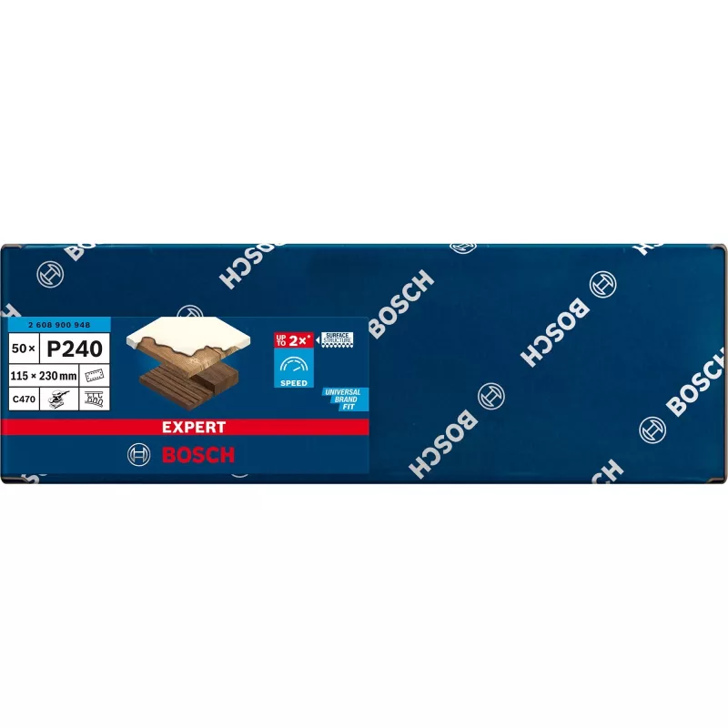 Bosch Expert C470 Slīpēšanas loksne, 115 x 230 mm, grauds K240 (50 iepakojumā, orbītslīpmašīnām)
