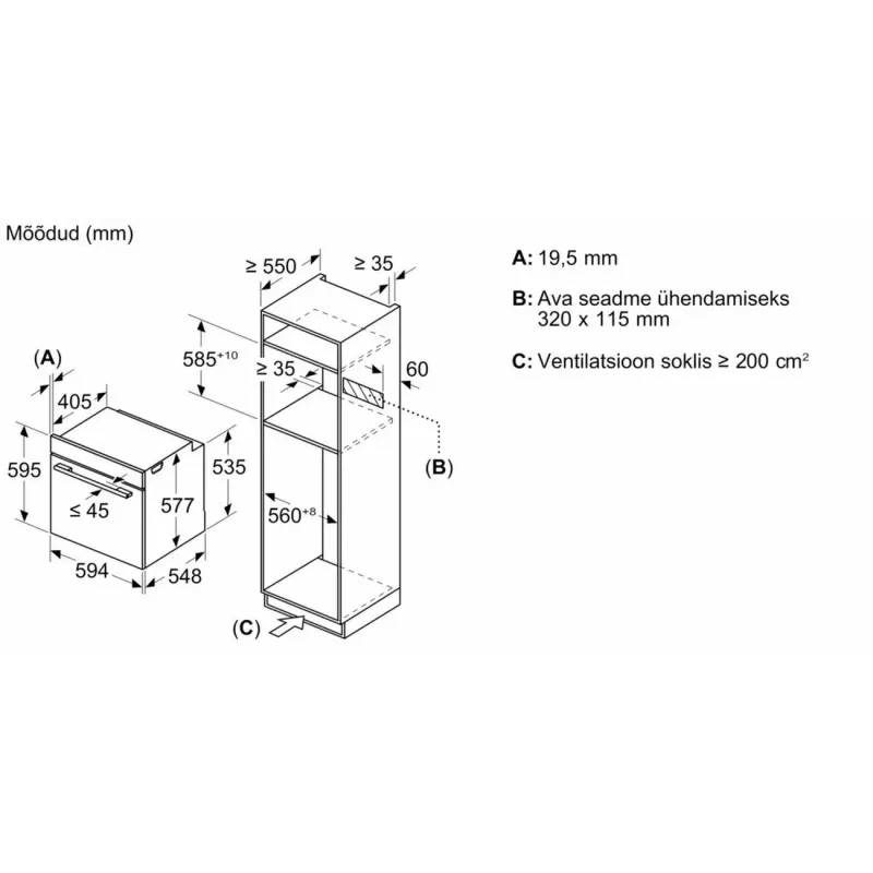 Bosch HMG976KB1 Series 8 Iebūvējamā mikroviļņu krāsns ar tvaika palīdzību, 71L, Melna