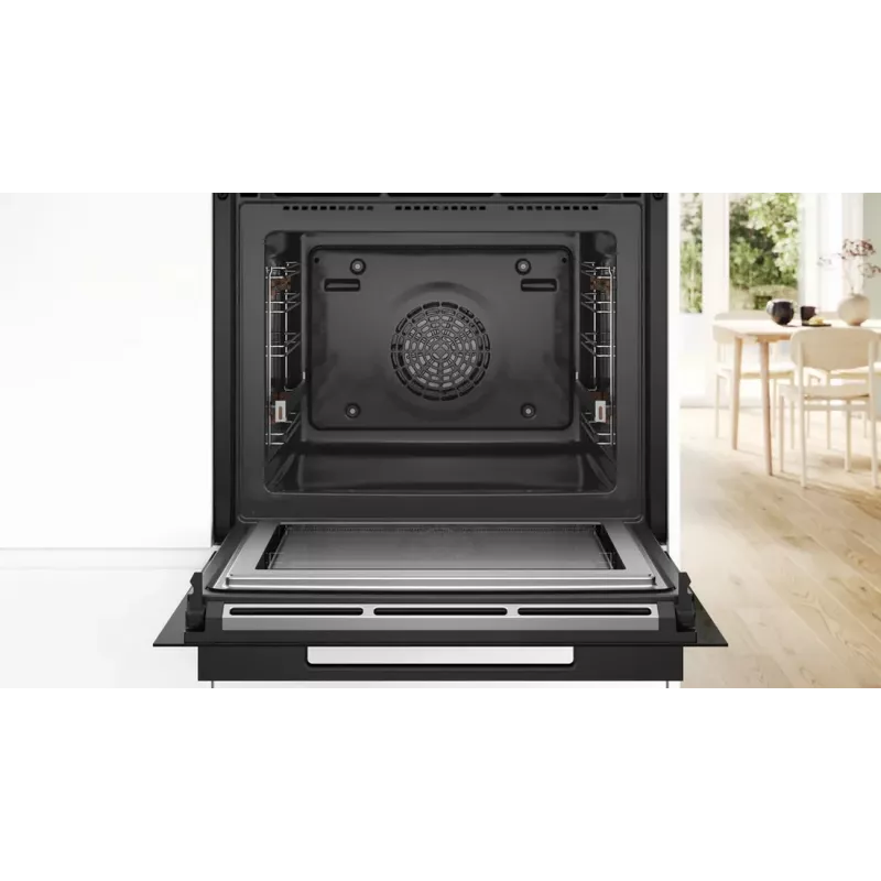 Bosch HMG976KB1 Series 8 Iebūvējamā mikroviļņu krāsns ar tvaika palīdzību, 71L, Melna