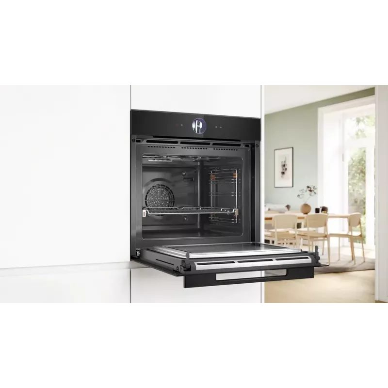 Bosch HMG976KB1 Series 8 Iebūvējamā mikroviļņu krāsns ar tvaika palīdzību, 71L, Melna