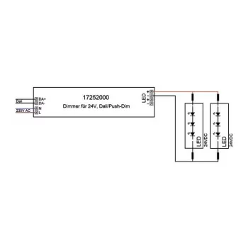 Brumberg 17252000 LED barošanas bloks, taisnstūrveida, balts, DALI-2, 150W, 24V DC