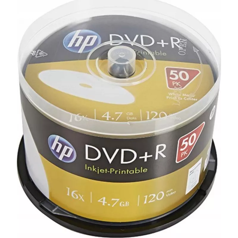 Verbatim DVD+R HP Inkjet-Printable Spindle (50 diski) 16x 4.7GB AZO