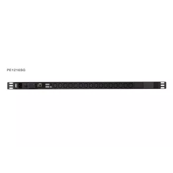 ATEN PE1216SG Metered PDU ar pārsprieguma aizsardzību, IEC C20 līdz 16x C13, 1U stiprinājums statīvā, 16A, 200-240V