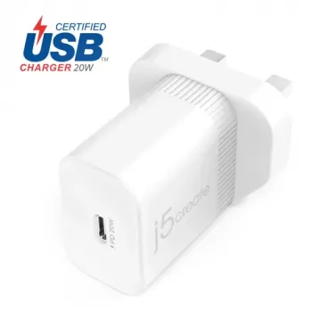 J5CREATE 20W PD USB-C Wall Charger - UK