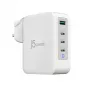 J5CREATE 130W GaN USB-C 4-Port Lādētājs - UK Balts Pelēks