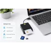 iLike 4-in-1 USB Smart Card Reader ar SIM, SD un Micro SD atbalstu, CAC lasītājs ID kartēm, bankas kartēm, eID un atmiņas kartēm Melns
