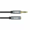 UNITEK 3.5mm Audio pagarinājuma kabelis 1m - Vīrišķais uz Sievišķo, Apzeltīts, Melns