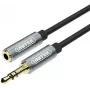 UNITEK 3.5mm Audio pagarinājuma kabelis 1m - Vīrišķais uz Sievišķo, Apzeltīts, Melns