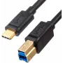 UNITEK USB-C uz USB-B 3.0 Printera kabelis 2m Melns