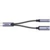 UNITEK USB-C uz 3.5mm Audio Ligzdu un USB-C 60W PD Adapteris (Space Grey)