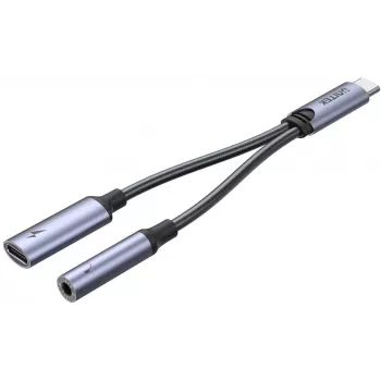 UNITEK USB-C uz 3.5mm Audio Ligzdu un USB-C 60W PD Adapteris (Space Grey)