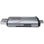 UNITEK SD/microSD karšu lasītājs USB-A 5Gbps/USB-C Space Grey