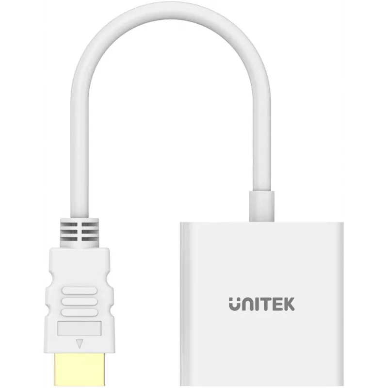 UNITEK HDMI uz VGA adapteris, Full HD 1080p, 60Hz, balts
