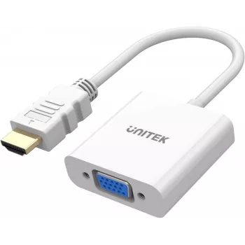UNITEK HDMI uz VGA adapteris, Full HD 1080p, 60Hz, balts