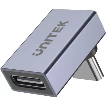 UNITEK USB-C uz USB-C 90 grādu leņķa adapteris 40Gbps 240W Space Gray