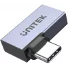 UNITEK USB-C vīriešu uz USB-C sieviešu taisnleņķa plakanais adapteris 40Gbps 100W Space Gray