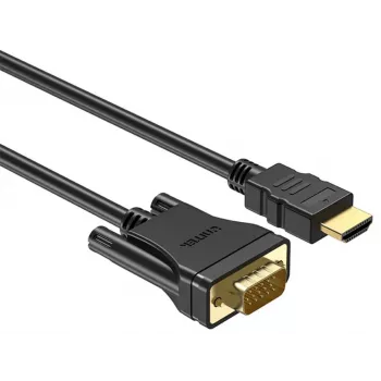 UNITEK HDMI uz VGA kabelis, Full HD 1080p, 60Hz, 2m, Melns
