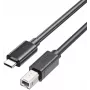 Unitek USB-C uz USB-B 2.0 Printera Kabelis 1m Melns