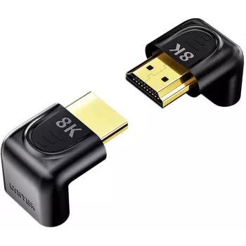 UNITEK 8K HDMI leņķa adapteris 90° un 270° (2 iepakojumā) - Melns